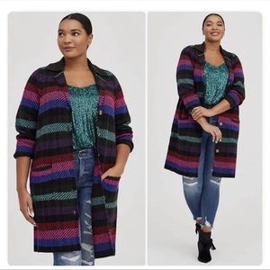 Torrid Stripe Coatigan Sweater Size 0